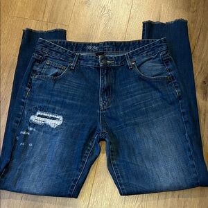 Mossimo Denim Stylish Distressed Boyfriend Jeans - Dark Blue